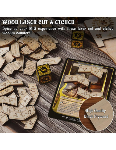 Conjunto 194 Fichas de Madera MTG CZYY +1/+1 y Lealtad