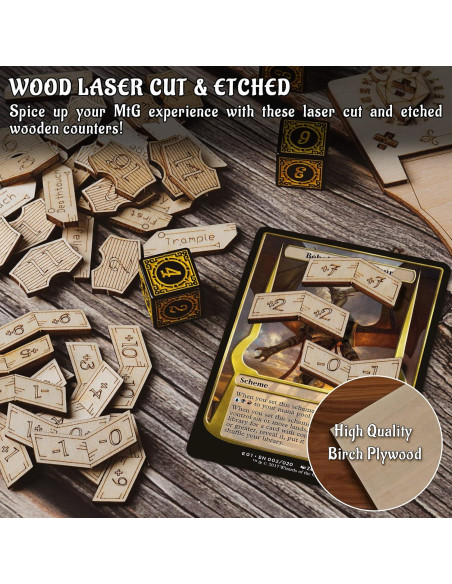 Conjunto 194 Fichas de Madera MTG CZYY +1/+1 y Lealtad