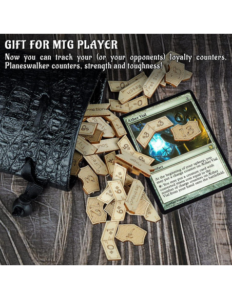 Conjunto 194 Fichas de Madera MTG CZYY +1/+1 y Lealtad