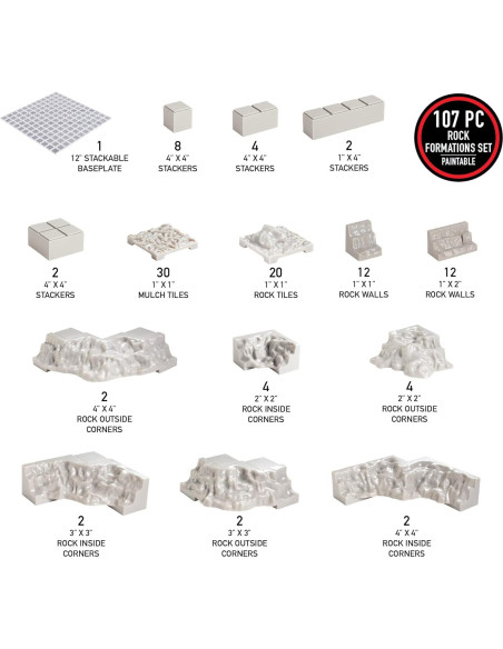 Conjunto de Terreno de Aventura Monster 107 Piezas Modular