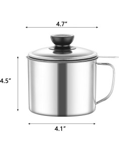 Lata de Almacenamiento de Aceite de Cocina ATRDTO 11.94 cm Acero Inoxidable 2