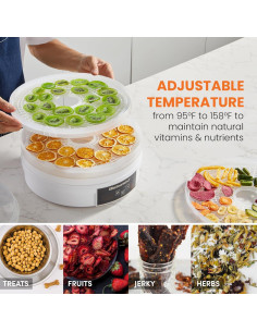 Deshidratador de Alimentos Elite Gourmet EFD770WD 5 bandejas 2