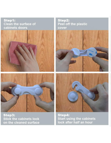 Candados a Prueba de Niños KongNai 10 Pcs Adhesivos para Cajones