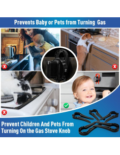 Bloqueo de Perilla de Estufa Anysun Negro - Seguridad Infantil 2