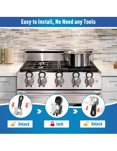 Bloqueo de Perilla de Estufa Anysun Negro - Seguridad Infantil