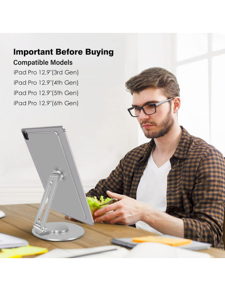 Soporte Magnético Ajustable 360 POQCCT para iPad Pro 12.9"