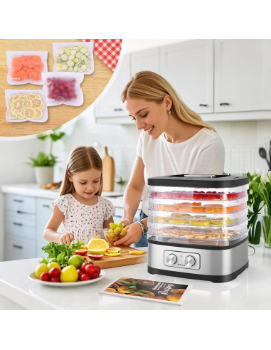 Deshidratadora de Alimentos Seeutek GGJ-261A, 5 Bandejas Sin BPA