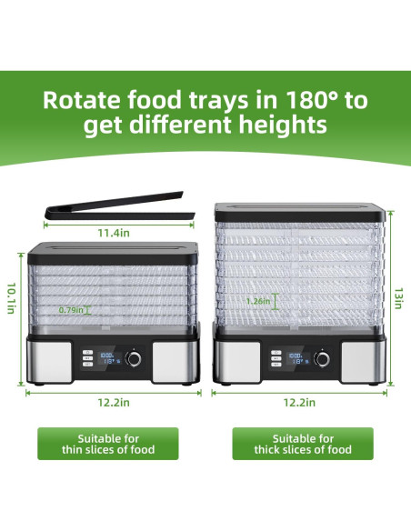 Deshidratador de Alimentos TINANA 7 Estantes 400W Acero Inoxidable