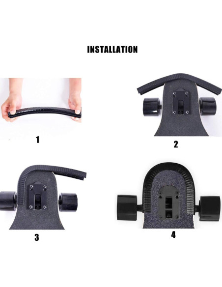 IWONDER Protector de Tabla de Skate 30cm Caucho Negro