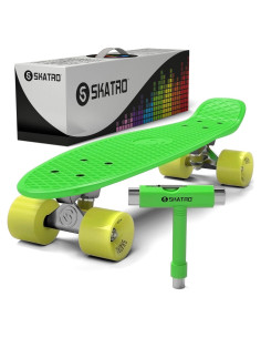 Skatro Mini Cruiser Skateboard 55,9x15,2 cm Verde Camaleón