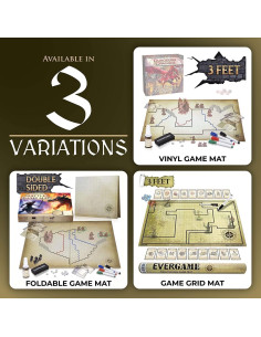 Tapete de Juego D&D EVERGAME 58x69 cm Doble Cara con Dados 2