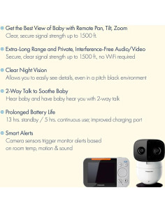 Monitor para Bebés Panasonic KX-HN4001W con Cámara 3.5" 2