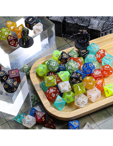Conjunto de Dados CiaraQ DND 70 pcs Poliedricos para RPG