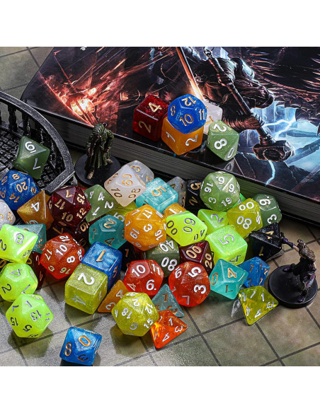 Conjunto de Dados CiaraQ DND 70 pcs Poliedricos para RPG
