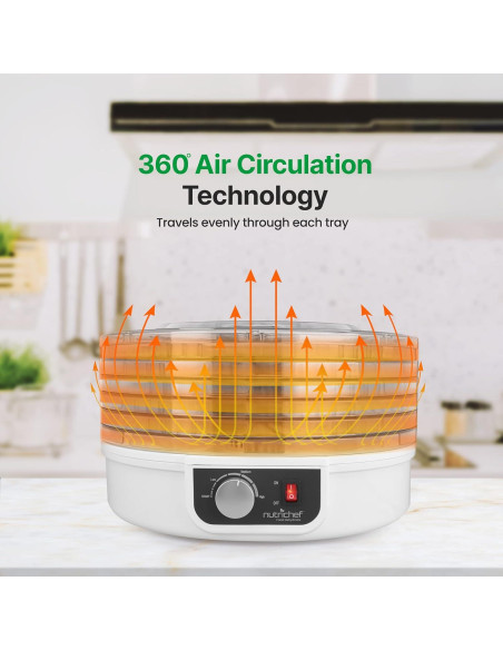 Deshidratador de Alimentos NutriChef PKFD12.5 5 Bandejas Blanco