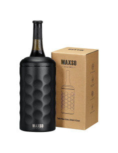 Cubo Enfriador de Vino MAXSO 750 ml Acero Inoxidable Negro