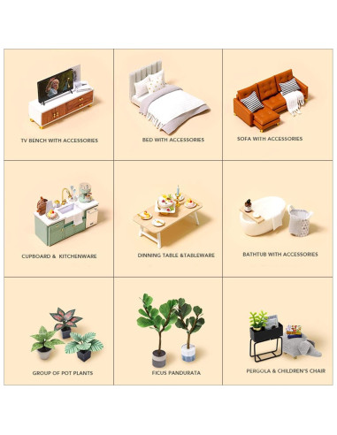 Casa de Muñecas 3D MAGQOO Miniatura con Muebles DIY