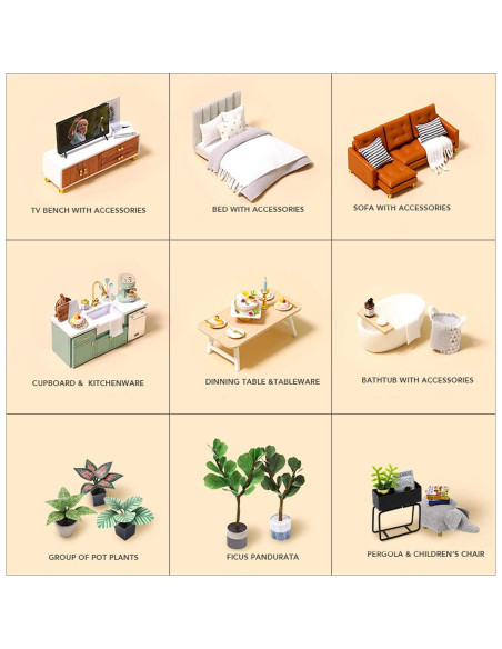 Casa de Muñecas 3D MAGQOO Miniatura con Muebles DIY