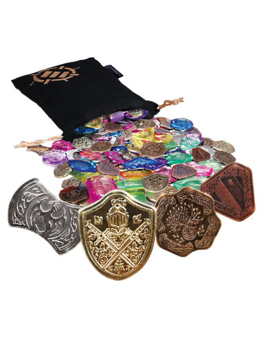 Set de Fichas de Tesoro Enhance - 40 Fichas Metálicas y Gemas