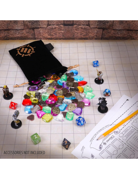 Set de Fichas de Tesoro Enhance - 40 Fichas Metálicas y Gemas