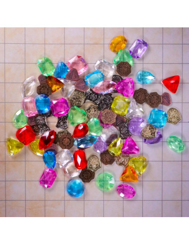 Set de Fichas de Tesoro Enhance - 40 Fichas Metálicas y Gemas