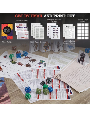 Dungeons and Dragons Kit de Inicio D&D 6 Dados y Miniaturas