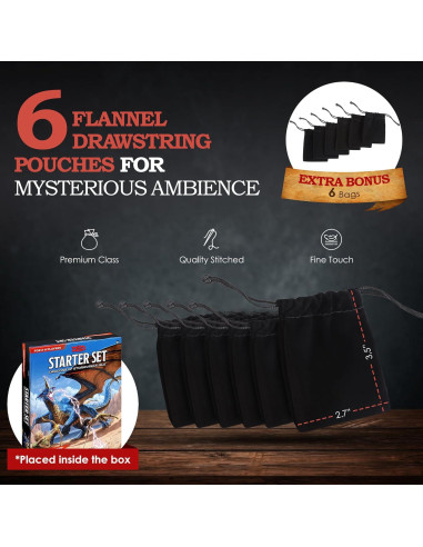 Dungeons and Dragons Kit de Inicio D&D 6 Dados y Miniaturas