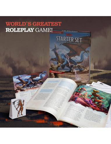 Dungeons and Dragons Kit de Inicio D&D 6 Dados y Miniaturas