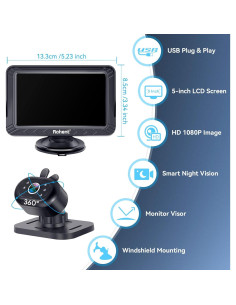 Cámara para Auto Rohent Ro-N08 - Pantalla HD 5" 1080P, Visión Nocturna 2