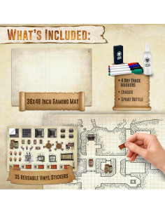 Melee Mats Kit de Inicio DND 88,9x121,9 cm con Accesorios 2