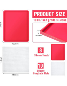 8 Tapetes Deshidratadores de Silicona Mimorou 31x26cm Antiadherentes 2