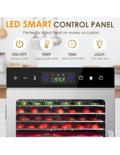 Deshidratador de Alimentos HOPERAN 12 Bandejas Acero Inoxidable 2