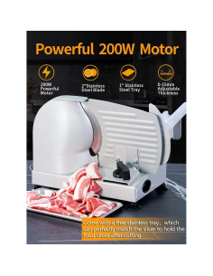 Cortadora de Carne Borlebbi SL-518M 200W Acero Inoxidable 2