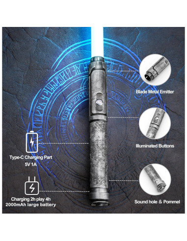 Sable de Luz Pro Dueling AOSABER 81 cm RGB 16 Sonidos