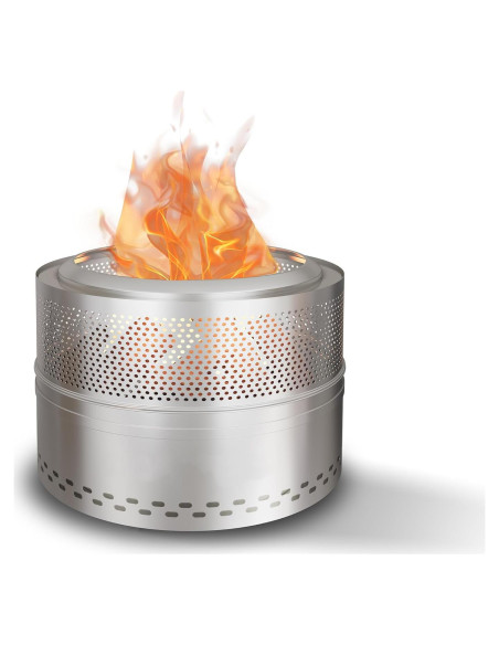 Hoguera Sin Humo Fircpit 50.8cm Acero Inoxidable Portátil