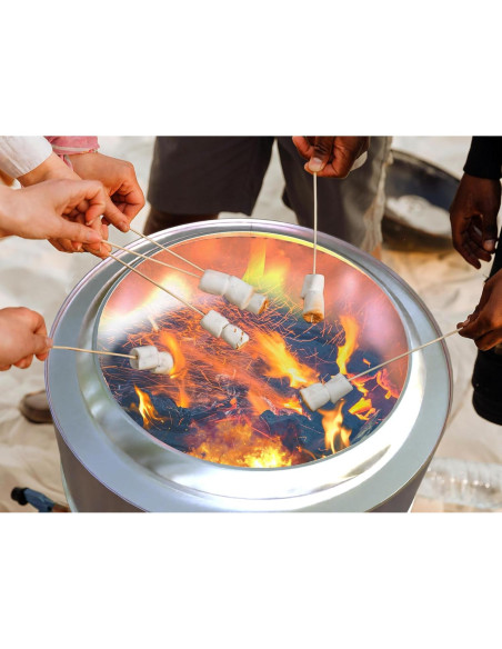 Hoguera Sin Humo Fircpit 50.8cm Acero Inoxidable Portátil