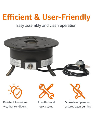 Fogón de Propano Portátil Amazon Basics 46.99 cm Redondo