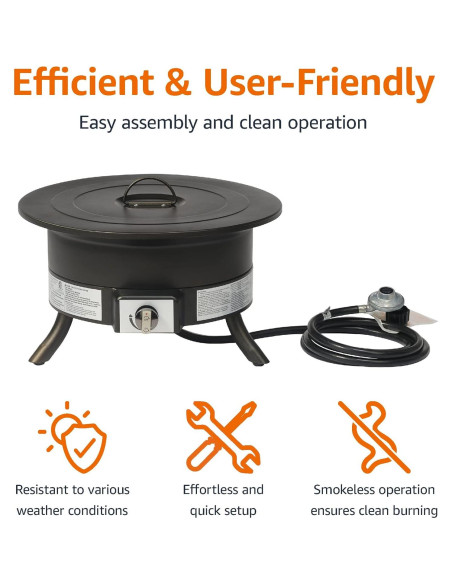 Fogón de Propano Portátil Amazon Basics 46.99 cm Redondo