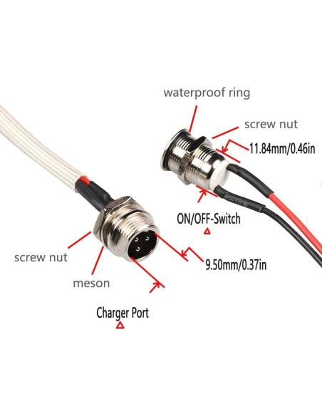Puerto de Carga para Hoverboard Mouow con Interruptor