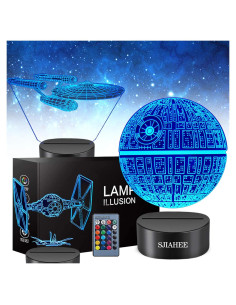 Lámpara 3D Star Wars SJIAHEE - Luz nocturna multicolor con control remoto