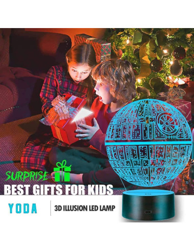 Lámpara 3D Star Wars SJIAHEE - Luz nocturna multicolor con control remoto