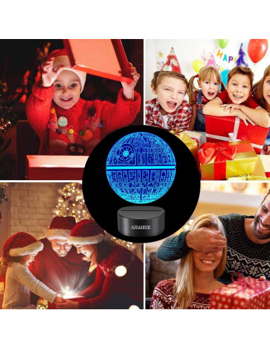 Lámpara 3D Star Wars SJIAHEE - Luz nocturna multicolor con control remoto