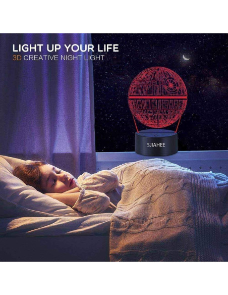 Lámpara 3D Star Wars SJIAHEE - Luz nocturna multicolor con control remoto