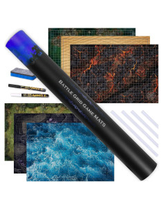 TIDYBOSS Mat de Juego DnD 3x Lados Dobles 24x36 cm Terrenos