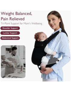Momcozy Portabebés Ergonómico Negro 3 en 1 para 3-20 kg 2