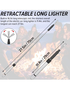Encendedor Eléctrico Retráctil Flahonka 29-70 cm Plata 2