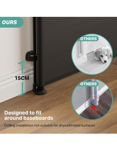 Puerta Retráctil para Perros Cumbor 139.7 cm Negra 2