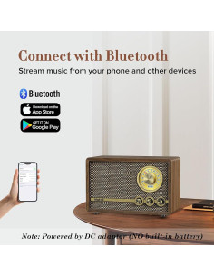 Radio Retro Mufoli RA60S-G Bluetooth y Ruido Blanco 2