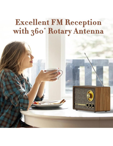 Radio Retro Mufoli RA60S-G Bluetooth y Ruido Blanco