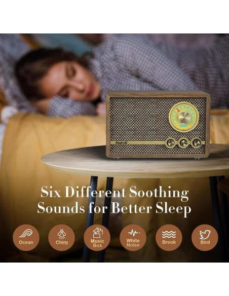 Radio Retro Mufoli RA60S-G Bluetooth y Ruido Blanco